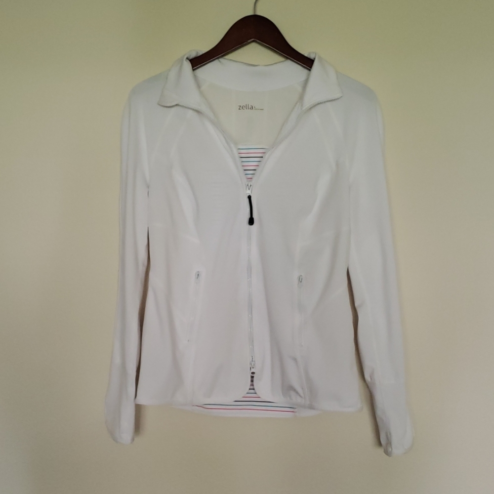 Zella White Athletic Zip Up